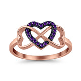 Infinity Heart Promise Eternity Ring Simulated CZ 925 Sterling Silver