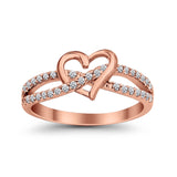 Heart Promise Engagement Eternity Ring Simulated CZ 925 Sterling Silver