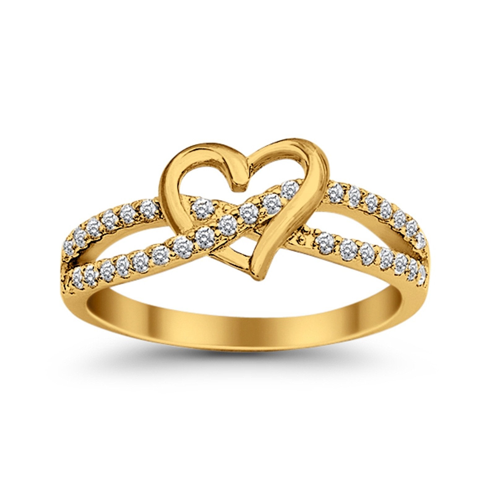 Heart Promise Engagement Eternity Ring Simulated CZ 925 Sterling Silver