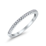 Eternity Wedding Band Ring Round Simulated CZ 925 Sterling Silver