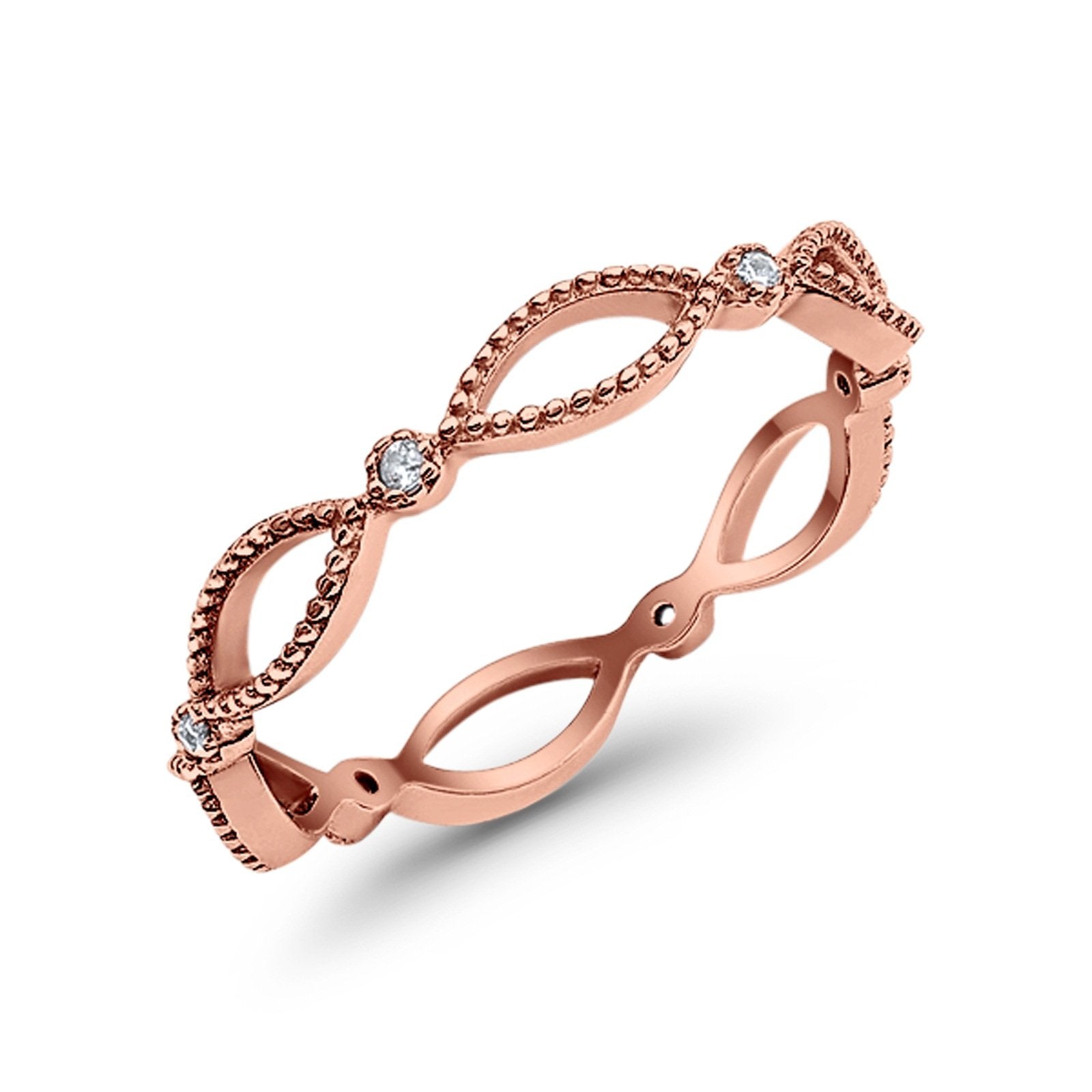 Full Eternity Band Ring Round Simulated CZ 925 Sterling Silver