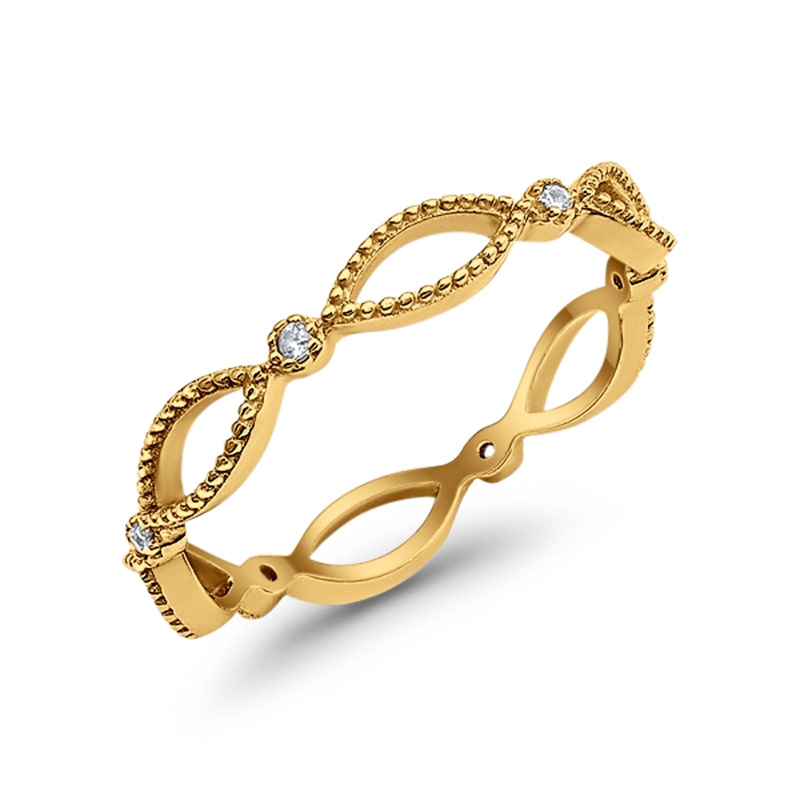 Full Eternity Band Ring Round Simulated CZ 925 Sterling Silver