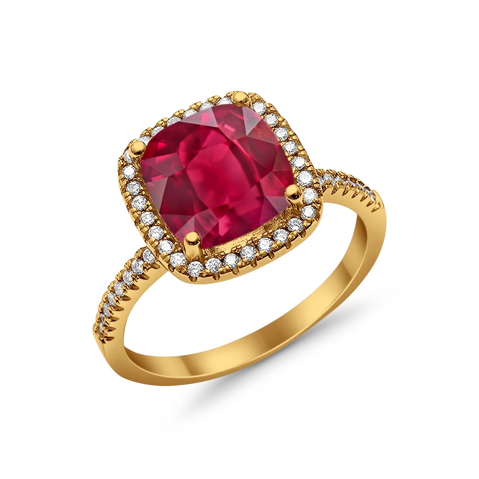 Halo Wedding Ring Cushion Cut Round Simulated Cubic Zirconia 925 Sterling Silver