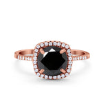 Halo Wedding Engagement Ring Round Simulated Cubic Zirconia 925 Sterling Silver