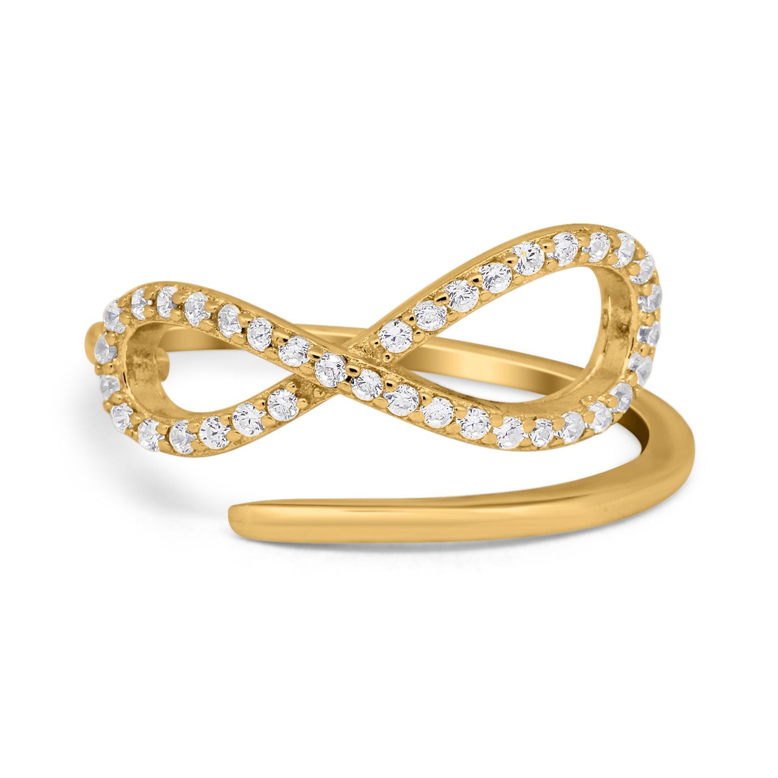 Infinity Promise Ring Round Eternity Simulated Cubic Zirconia 925 Sterling Silver