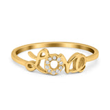 Engagement Eternity Love Ring Round Simulated Cubic Zirconia 925 Sterling Silver