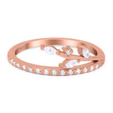 Half Eternity Fashion Ring Marquise Simulated Cubic Zirconia 925 Sterling Silver (9mm)