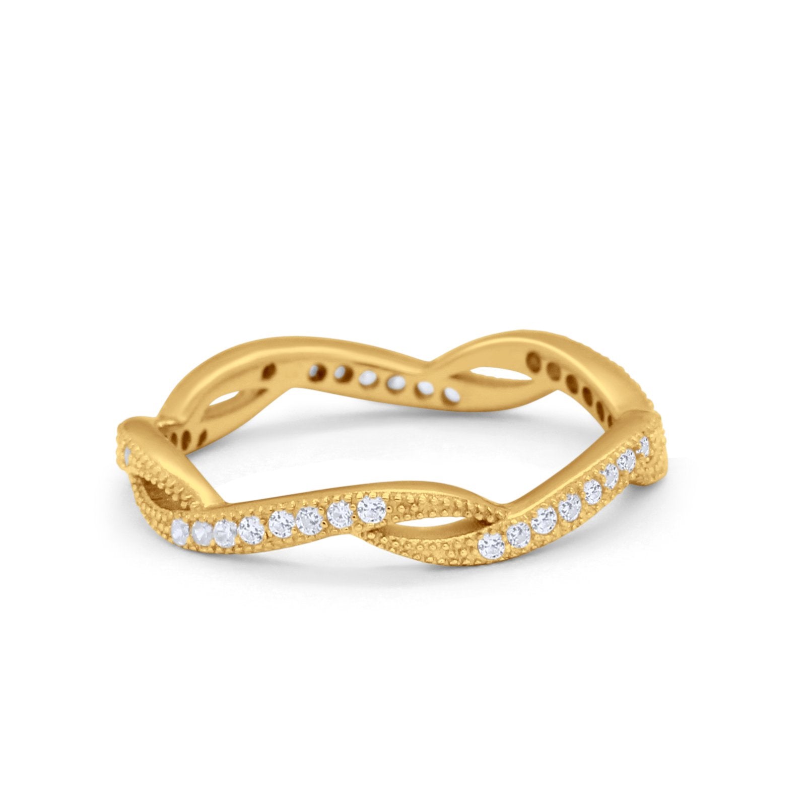 Twisted Eternity Wedding Ring 925 Sterling Silver
