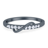 Constellation Ring Half Eternity Round Simulated Cubic Zirconia 925 Sterling Silver (6mm)