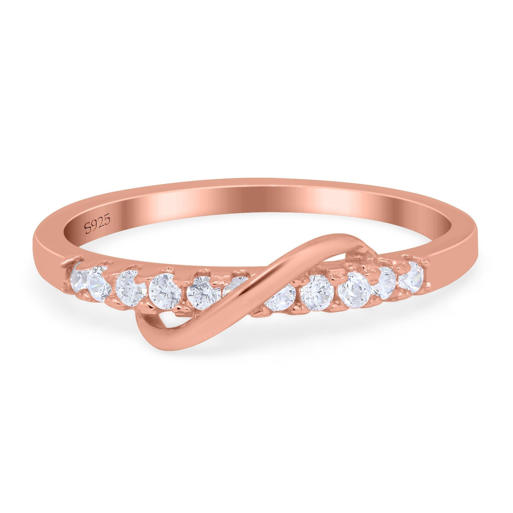 Constellation Ring Half Eternity Round Simulated Cubic Zirconia 925 Sterling Silver (6mm)