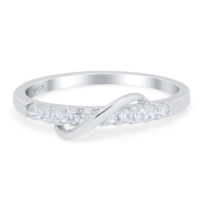 Constellation Ring Half Eternity Round Simulated Cubic Zirconia 925 Sterling Silver (6mm)