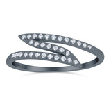 Fashion Half Eternity Ring Round Simulated Cubic Zirconia 925 Sterling Silver (5mm)