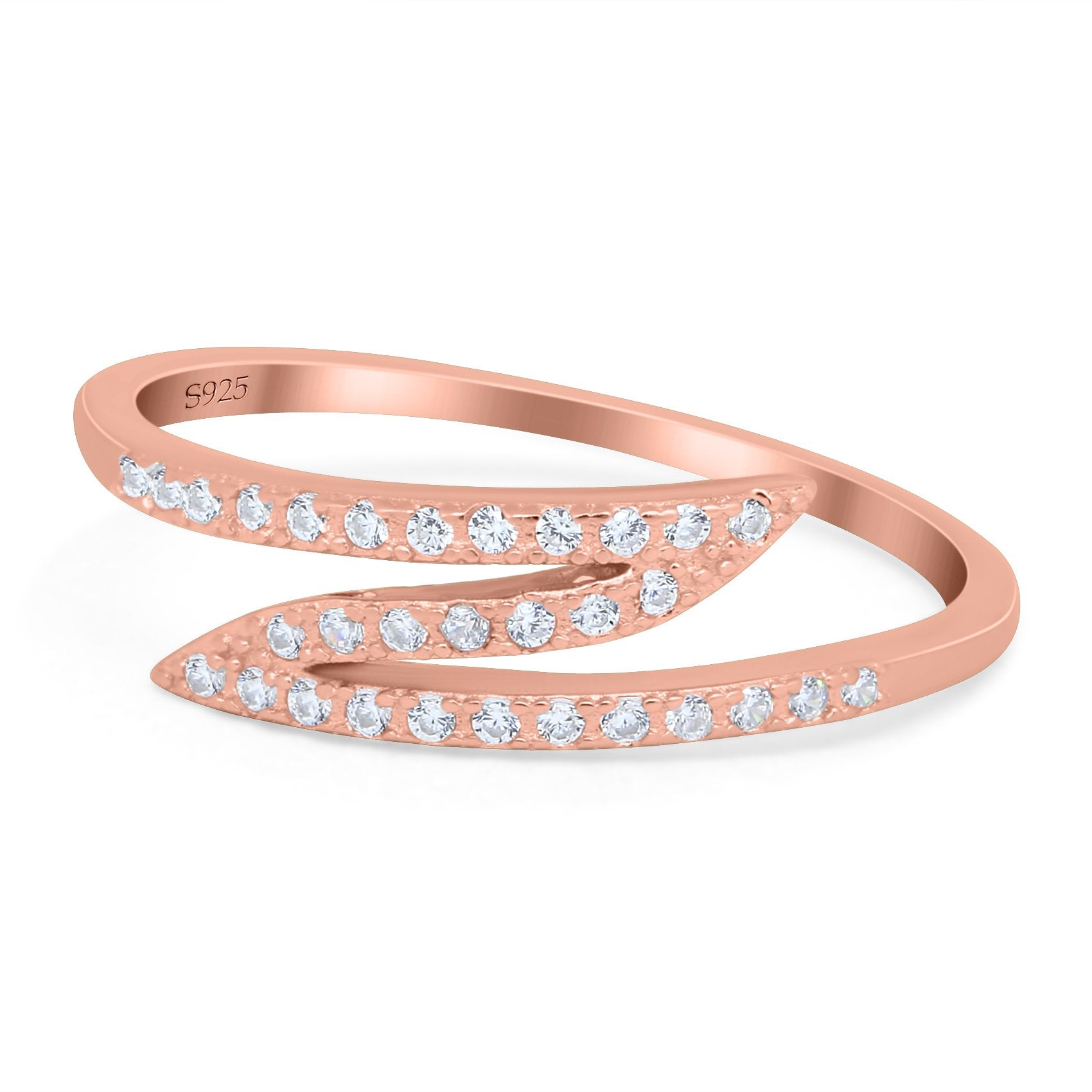 Fashion Half Eternity Ring Round Simulated Cubic Zirconia 925 Sterling Silver (5mm)