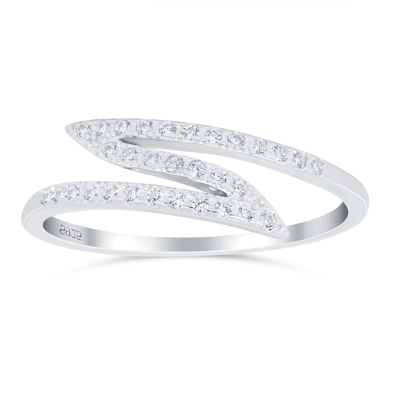 Fashion Half Eternity Ring Round Simulated Cubic Zirconia 925 Sterling Silver (5mm)