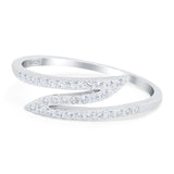 Fashion Half Eternity Ring Round Simulated Cubic Zirconia 925 Sterling Silver (5mm)