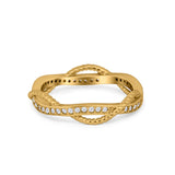 Infinity Braided Eternity Style Band Ring Round Simulated CZ 925 Sterling Silver