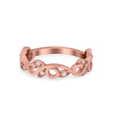 Filigree Thumb Ring Band Round Eternity Simulated CZ 925 Sterling Silver