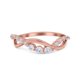 Infinity Crisscross Band Eternity Ring Round Simulated CZ 925 Sterling Silver