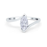 Marquise Swirl Wedding Ring Simulated Cubic Zirconia 925 Sterling Silver