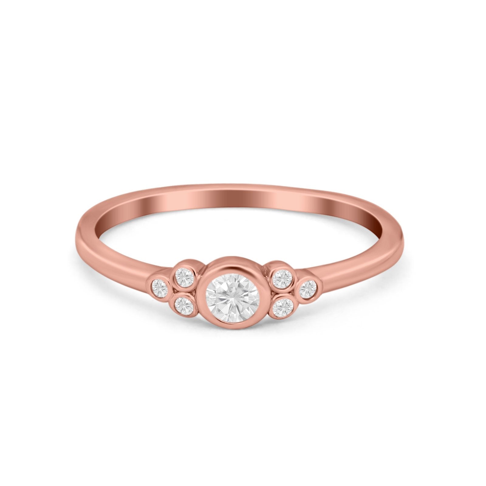 Art Deco Wedding Thumb Ring Round Simulated Cubic Zirconia 925 Sterling Silver