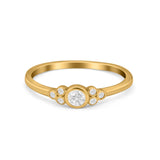 Art Deco Wedding Thumb Ring Round Simulated Cubic Zirconia 925 Sterling Silver