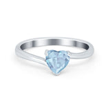 Swirl Wedding Heart Promise Ring Simulated Cubic Zirconia 925 Sterling Silver