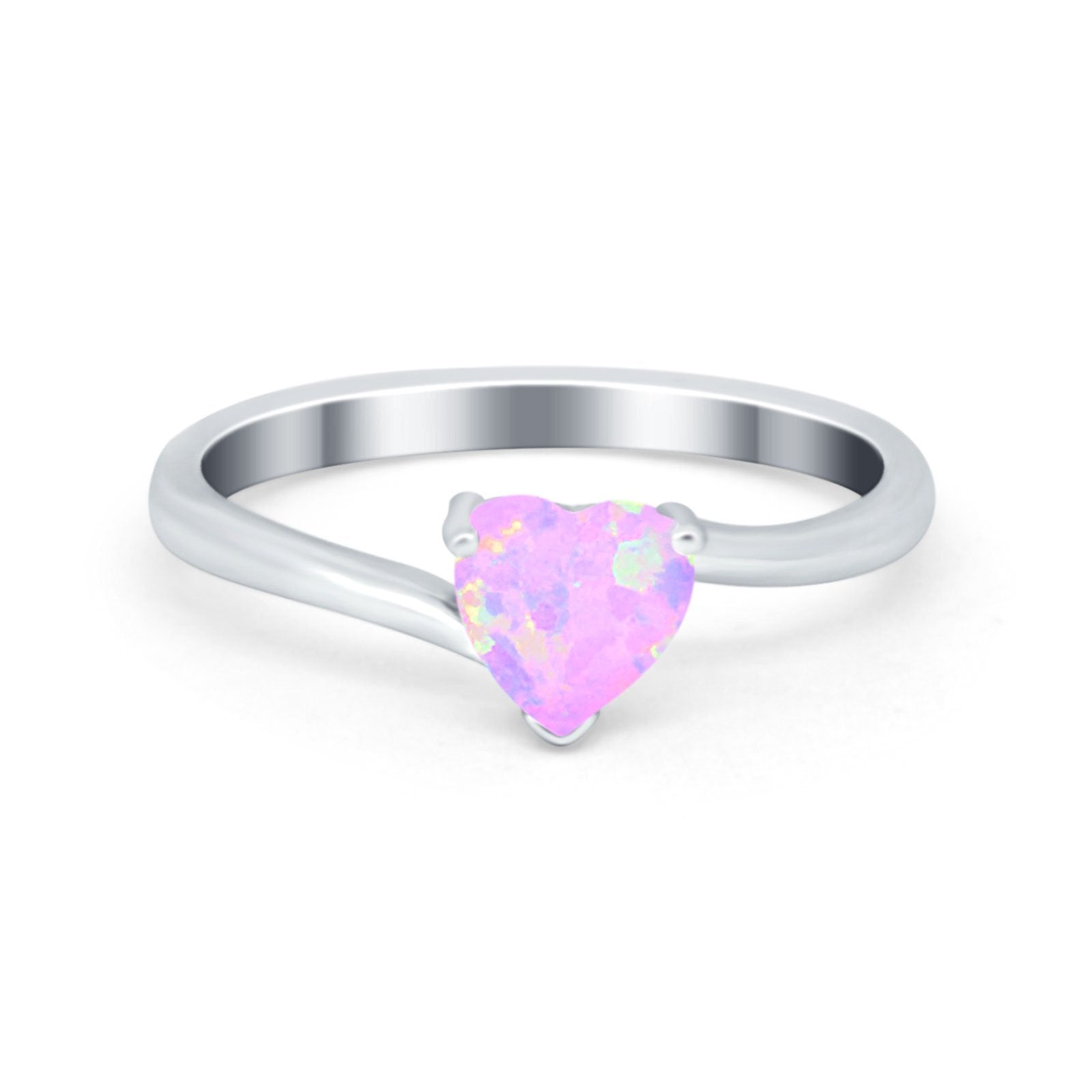 Swirl Wedding Heart Promise Ring Simulated Cubic Zirconia 925 Sterling Silver