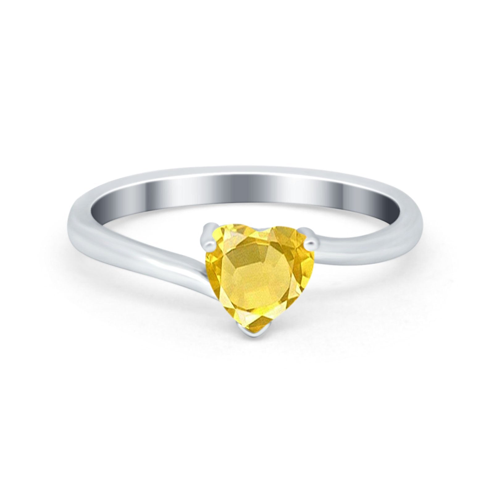 Swirl Wedding Heart Promise Ring Simulated Cubic Zirconia 925 Sterling Silver