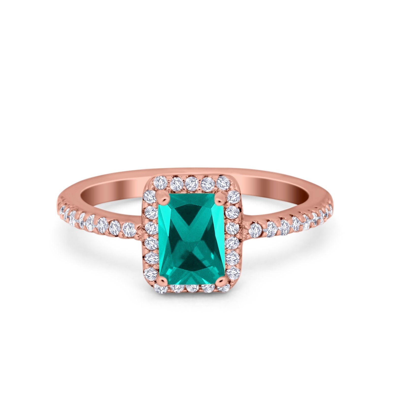 Halo Wedding Bridal Ring Simulated Cubic Zirconia Accent 925 Sterling Silver