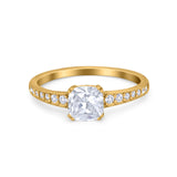 Cushion Cut Bridal Wedding Ring Simulated Cubic Zirconia 925 Sterling Silver