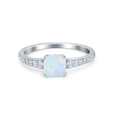 Cushion Cut Bridal Wedding Ring Simulated Cubic Zirconia 925 Sterling Silver