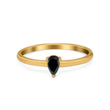 Petite Dainty Teardrop Wedding Ring Simulated Cubic Zirconia 925 Sterling Silver