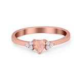 Engagement Heart Promise Ring Round Simulated Cubic Zirconia 925 Sterling Silver