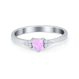 Engagement Heart Promise Ring Round Simulated Cubic Zirconia 925 Sterling Silver