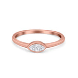 Petite Dainty Wedding Ring Simulated Marquise Cubic Zirconia 925 Sterling Silver