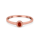 Petite Dainty Wedding Ring Bezel Simulated Cubic Zirconia 925 Sterling Silver