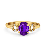 Art Deco Oval Solitaire Wedding Ring Simulated Cubic Zirconia 925 Sterling Silver