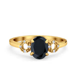 Art Deco Oval Solitaire Wedding Ring Simulated Cubic Zirconia 925 Sterling Silver