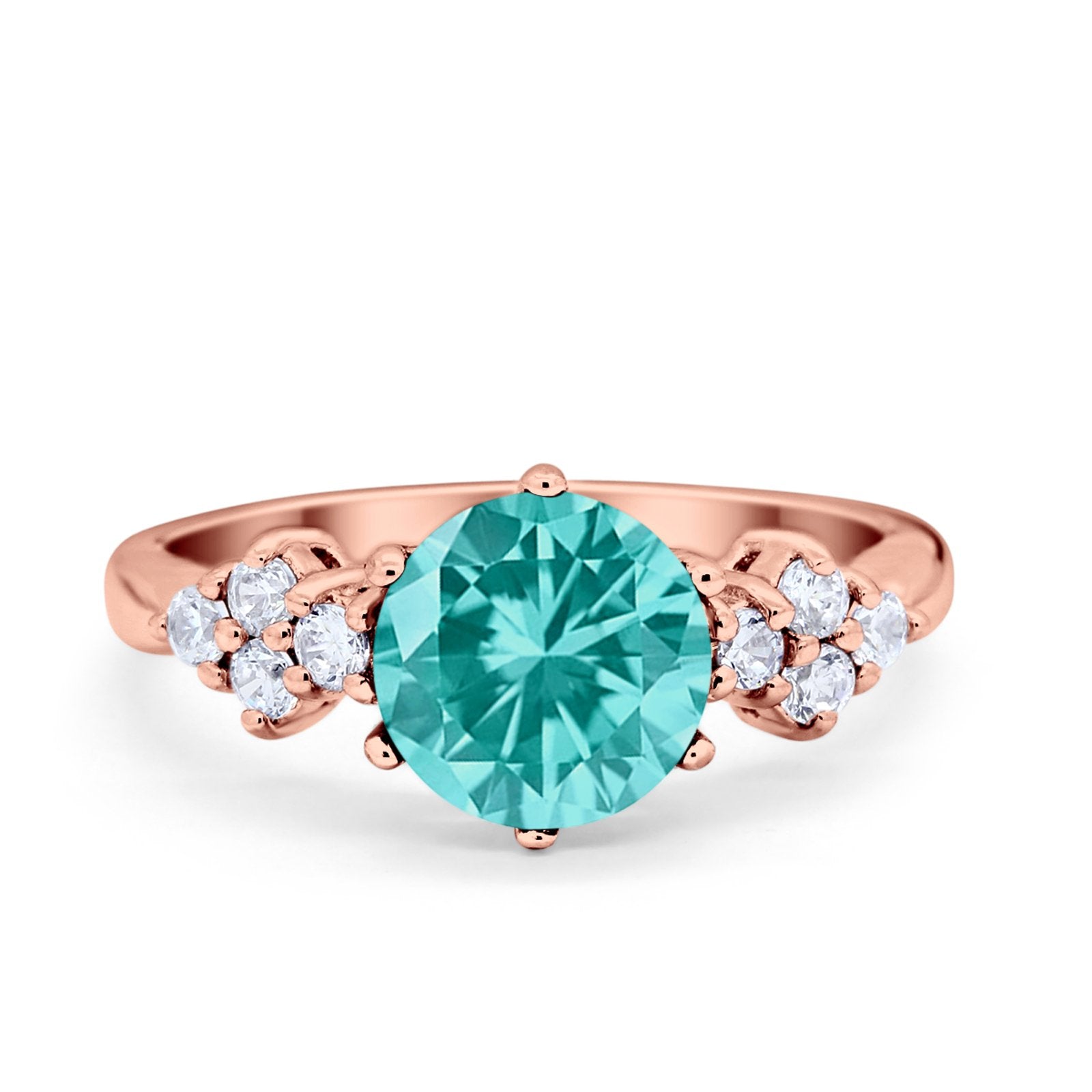 Art Deco Solitaire Wedding Ring Simulated Cubic Zirconia 925 Sterling Silver