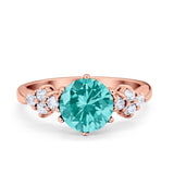 Art Deco Solitaire Wedding Ring Simulated Cubic Zirconia 925 Sterling Silver