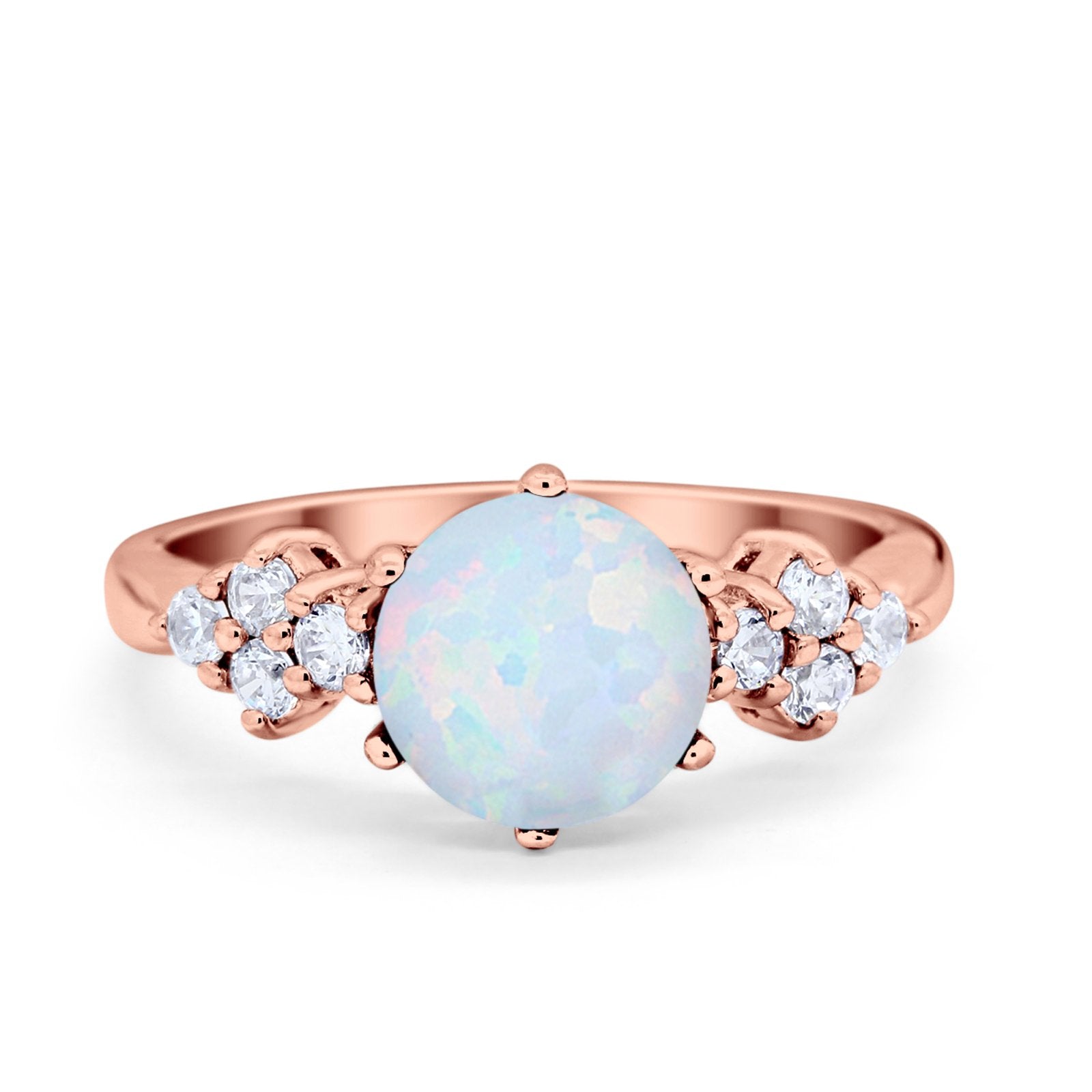 Art Deco Solitaire Wedding Ring Simulated Cubic Zirconia 925 Sterling Silver