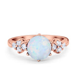 Art Deco Solitaire Wedding Ring Simulated Cubic Zirconia 925 Sterling Silver