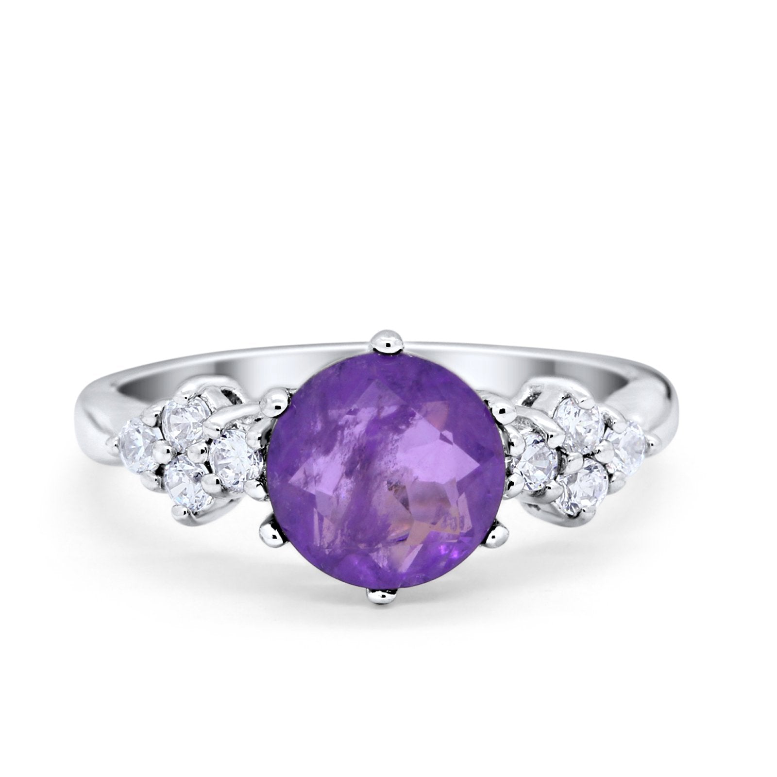 Art Deco Solitaire Wedding Ring Simulated Cubic Zirconia 925 Sterling Silver