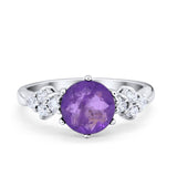 Art Deco Solitaire Wedding Ring Simulated Cubic Zirconia 925 Sterling Silver