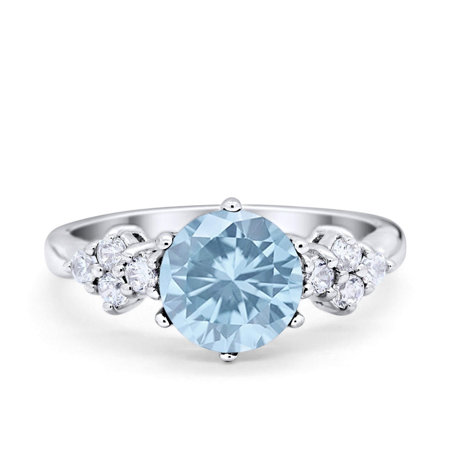 Art Deco Solitaire Wedding Ring Simulated Cubic Zirconia 925 Sterling Silver