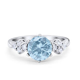 Art Deco Solitaire Wedding Ring Simulated Cubic Zirconia 925 Sterling Silver