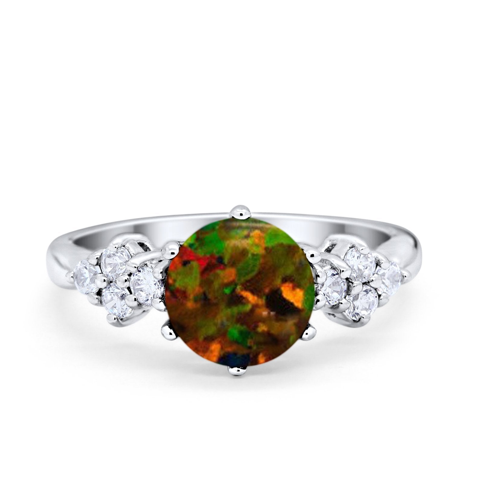 Art Deco Solitaire Wedding Ring Simulated Cubic Zirconia 925 Sterling Silver