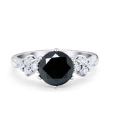 Art Deco Solitaire Wedding Ring Simulated Cubic Zirconia 925 Sterling Silver