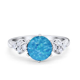 Art Deco Solitaire Wedding Ring Simulated Cubic Zirconia 925 Sterling Silver