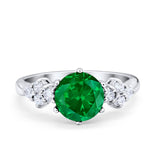 Art Deco Solitaire Wedding Ring Simulated Cubic Zirconia 925 Sterling Silver